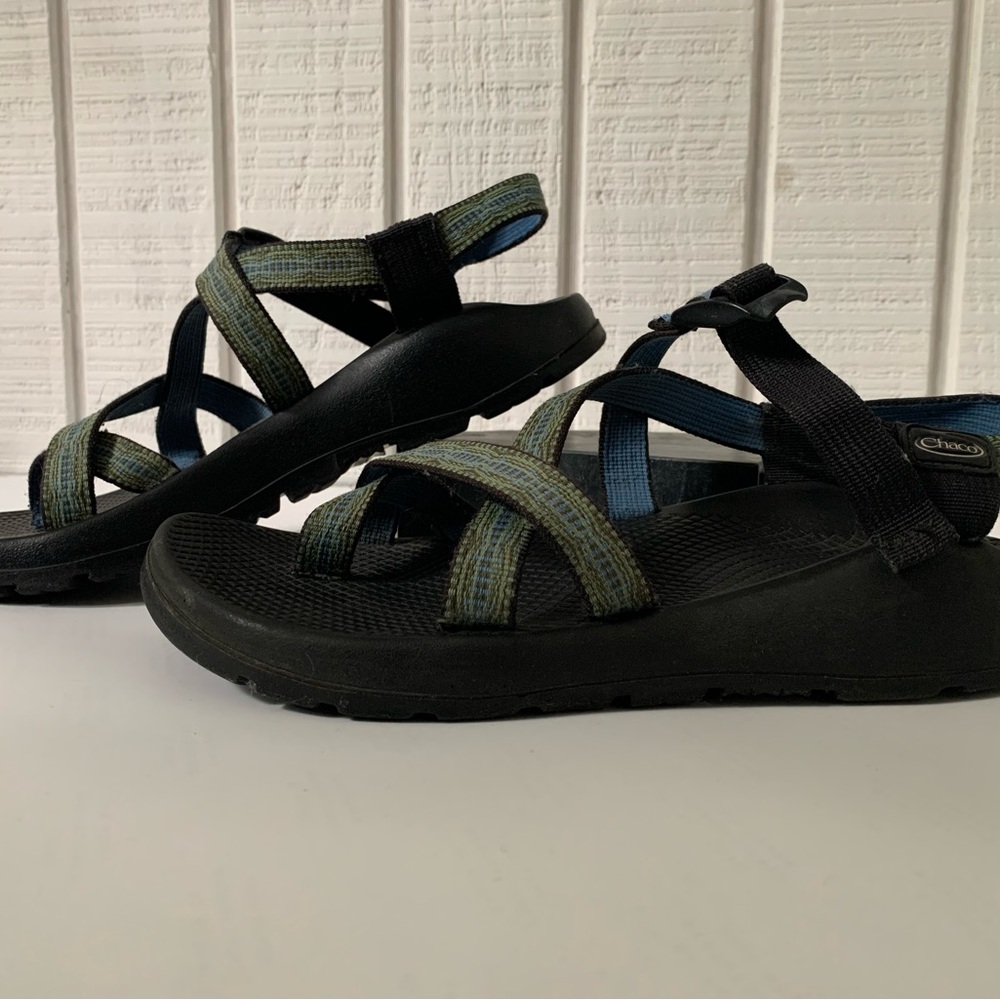 Chaco Black and Olive Strappy Sandals